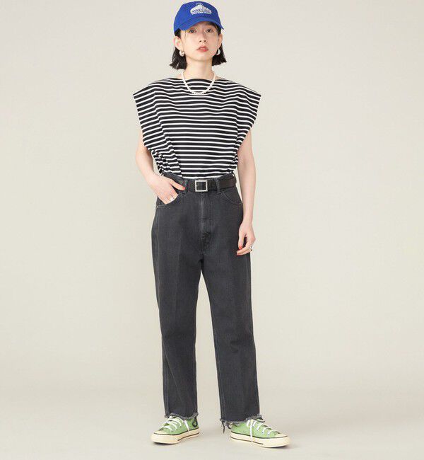 SHIPS for women「SHIPS NINE CASE:スリーブレス ボーダー TEE」|Tシャツ・カットソー|