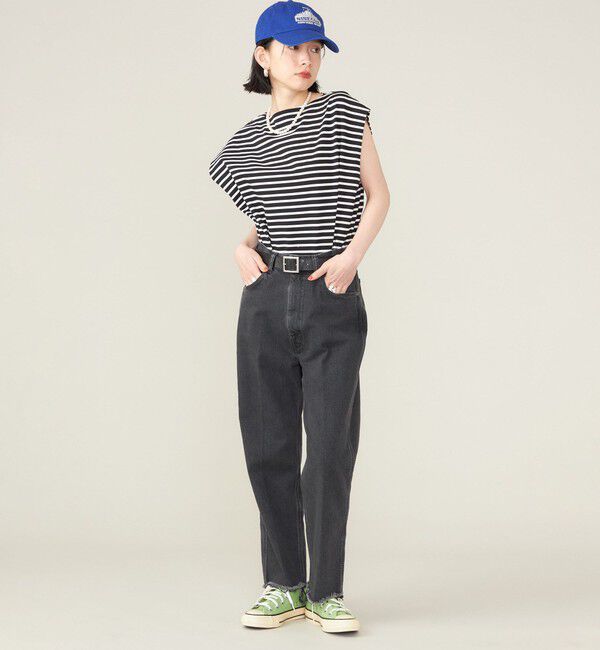 SHIPS for women「SHIPS NINE CASE:スリーブレス ボーダー TEE」|Tシャツ・カットソー|