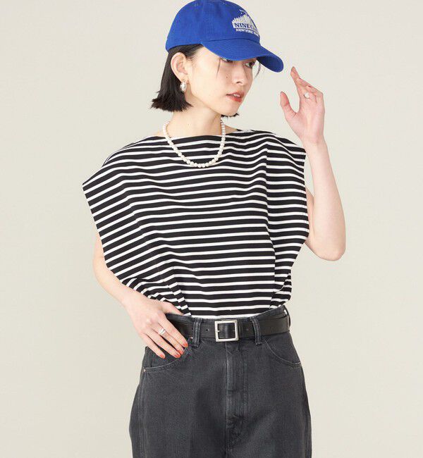 SHIPS for women「SHIPS NINE CASE:スリーブレス ボーダー TEE」|Tシャツ・カットソー|