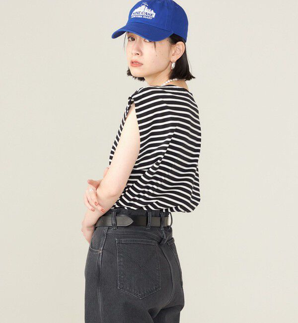 SHIPS for women「SHIPS NINE CASE:スリーブレス ボーダー TEE」|Tシャツ・カットソー|