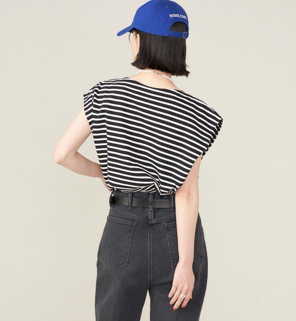 SHIPS for women「SHIPS NINE CASE:スリーブレス ボーダー TEE」|Tシャツ・カットソー|