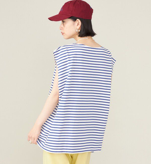 SHIPS for women「SHIPS NINE CASE:スリーブレス ボーダー TEE」|Tシャツ・カットソー|