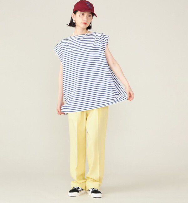 SHIPS for women「SHIPS NINE CASE:スリーブレス ボーダー TEE」|Tシャツ・カットソー|
