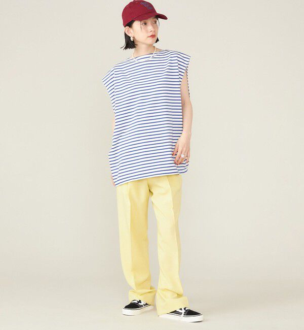 SHIPS for women「SHIPS NINE CASE:スリーブレス ボーダー TEE」|Tシャツ・カットソー|
