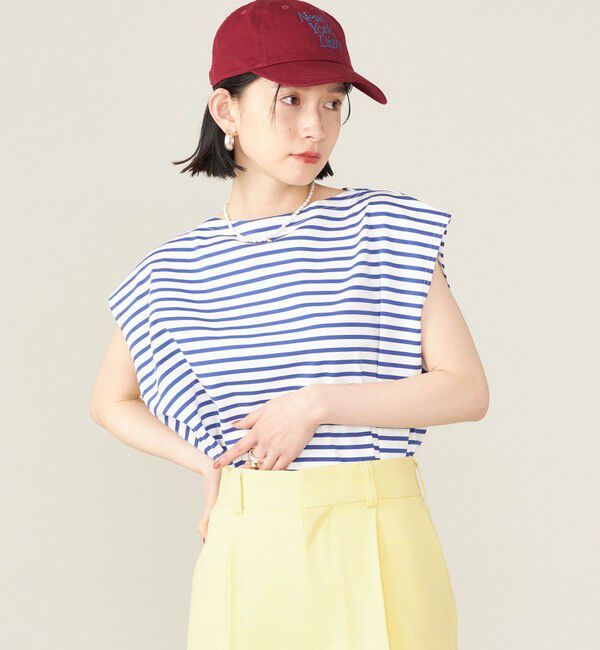 SHIPS for women「SHIPS NINE CASE:スリーブレス ボーダー TEE」|Tシャツ・カットソー|