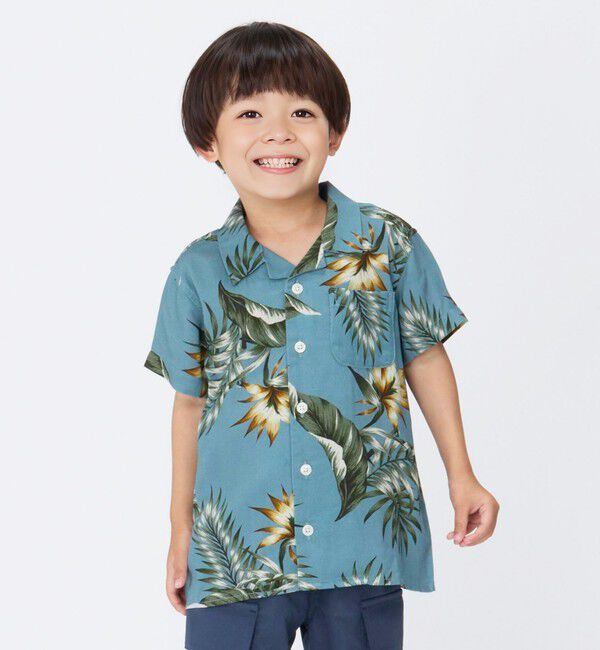 SHIPS Colors 「SHIPS Colors:〈洗濯機可能〉レーヨン プリント シャツ(80～130cm)」|シャツ・ブラウス|ブルー