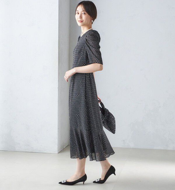 SHIPS for women「troisiemeCHACO:カット ジャカード ワンピース（セレモニー対応可）」|ワンピース|