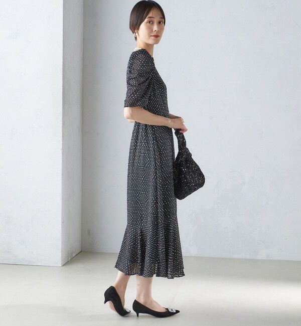 SHIPS for women「troisiemeCHACO:カット ジャカード ワンピース（セレモニー対応可）」|ワンピース|