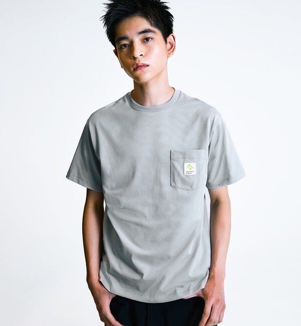 SHIPS「City Ambient Products: スクエアロゴ ポケット Tシャツ」|Tシャツ・カットソー|ライトグレー