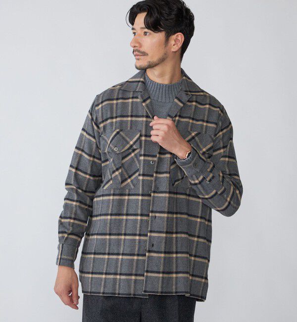 SHIPS「【SHIPS別注】Errico Formicola: ウィンドウペーンチェック オーバーシャツ」|シャツ・ブラウス|