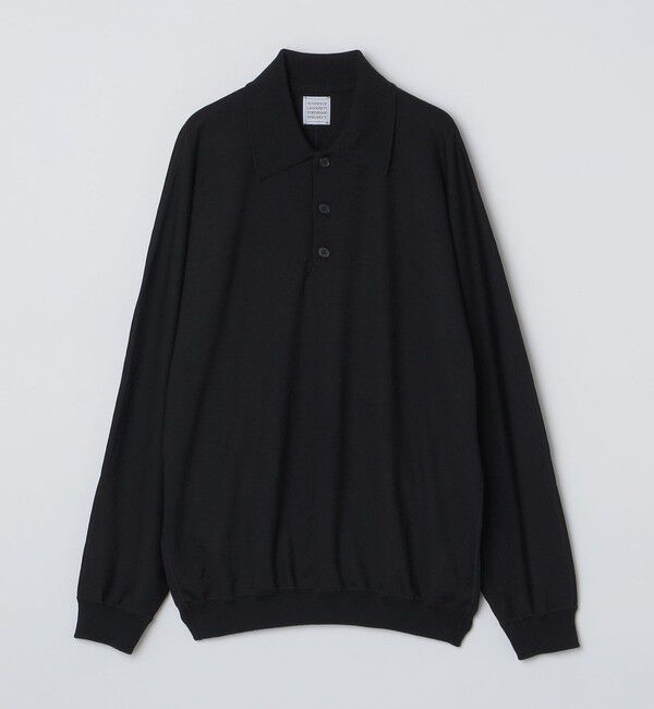 SHIPS「GP/GS/GP: ドルマン ニット ポロ ロングスリーブ」|ニット・セーター|ブラック