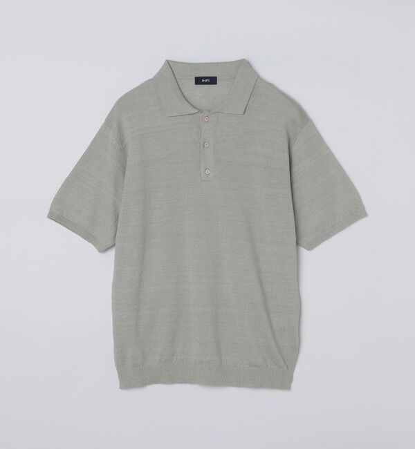 SHIPS「SHIPS:〈手洗い可能〉12ゲージ イタリー リネン ニット ポロ ショートスリーブ」|ポロシャツ|