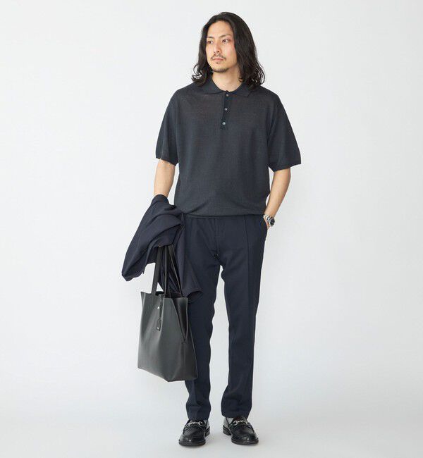 SHIPS「SHIPS:〈手洗い可能〉12ゲージ イタリー リネン ニット ポロ ショートスリーブ」|ポロシャツ|