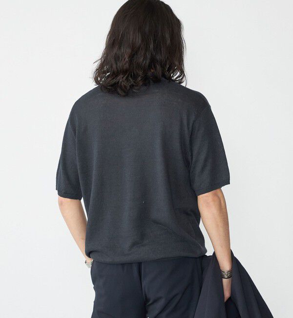 SHIPS「SHIPS:〈手洗い可能〉12ゲージ イタリー リネン ニット ポロ ショートスリーブ」|ポロシャツ|