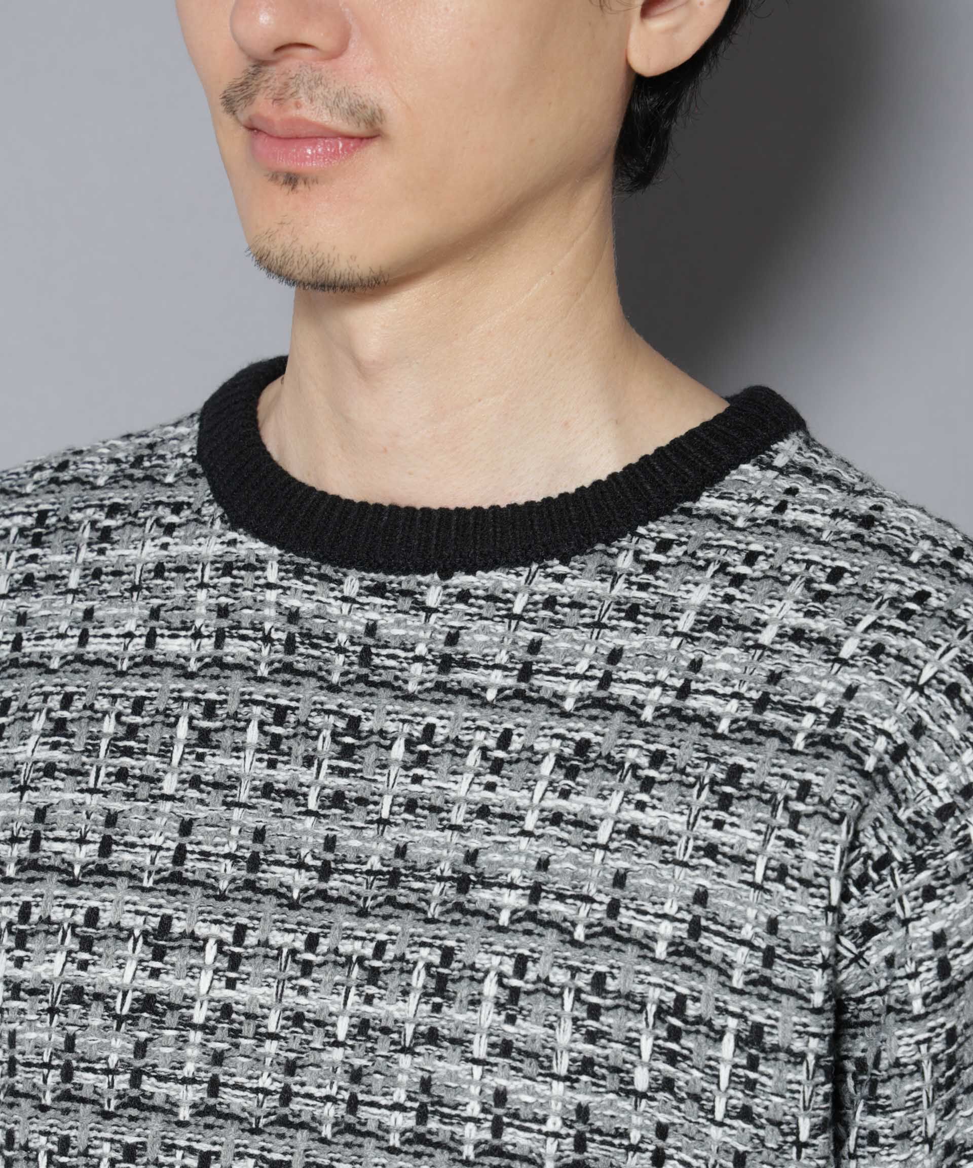 nano･universe「ツイードジャガードニット」|ニット・セーター|