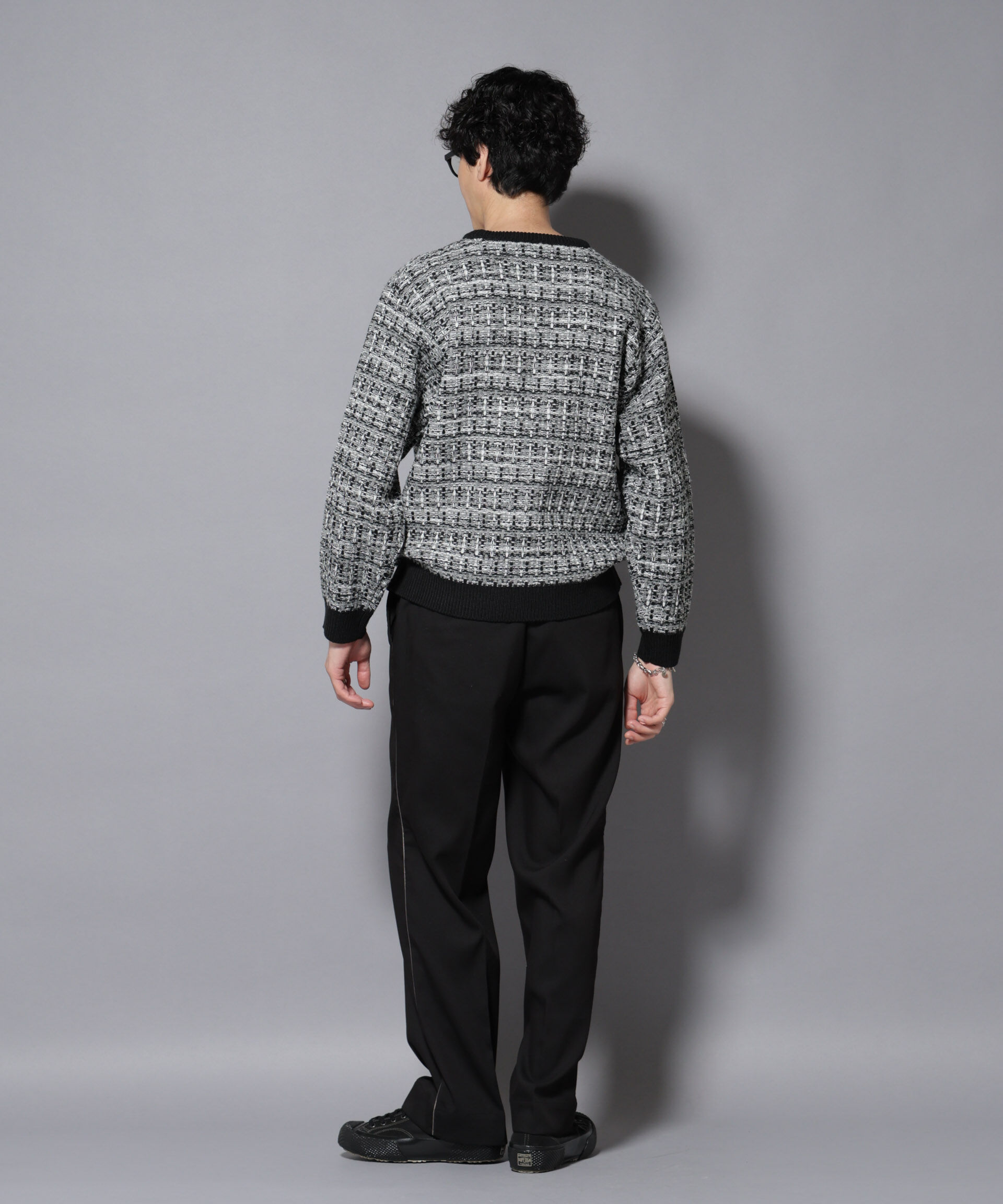 nano･universe「ツイードジャガードニット」|ニット・セーター|