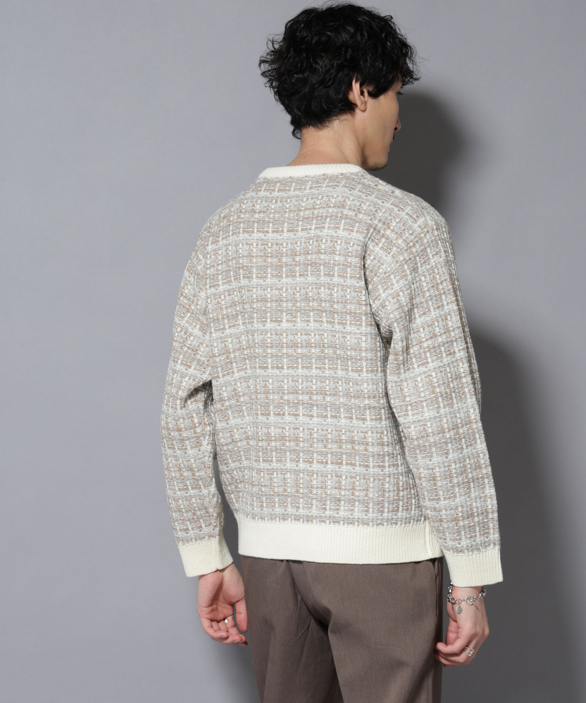 nano･universe「ツイードジャガードニット」|ニット・セーター|
