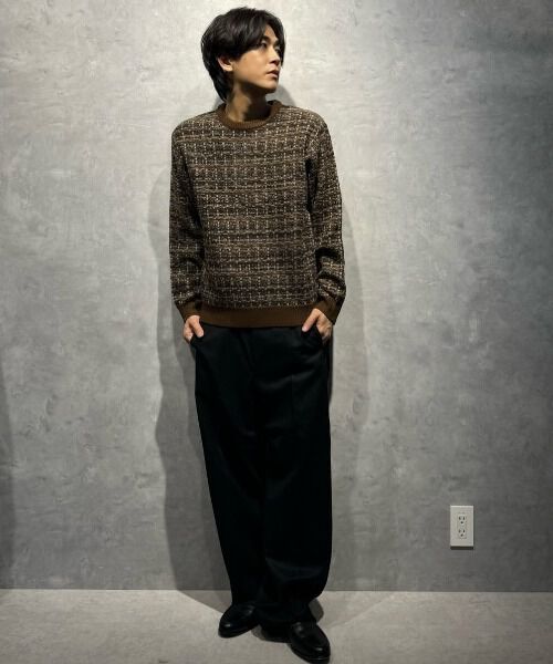 nano･universe「ツイードジャガードニット」|ニット・セーター|