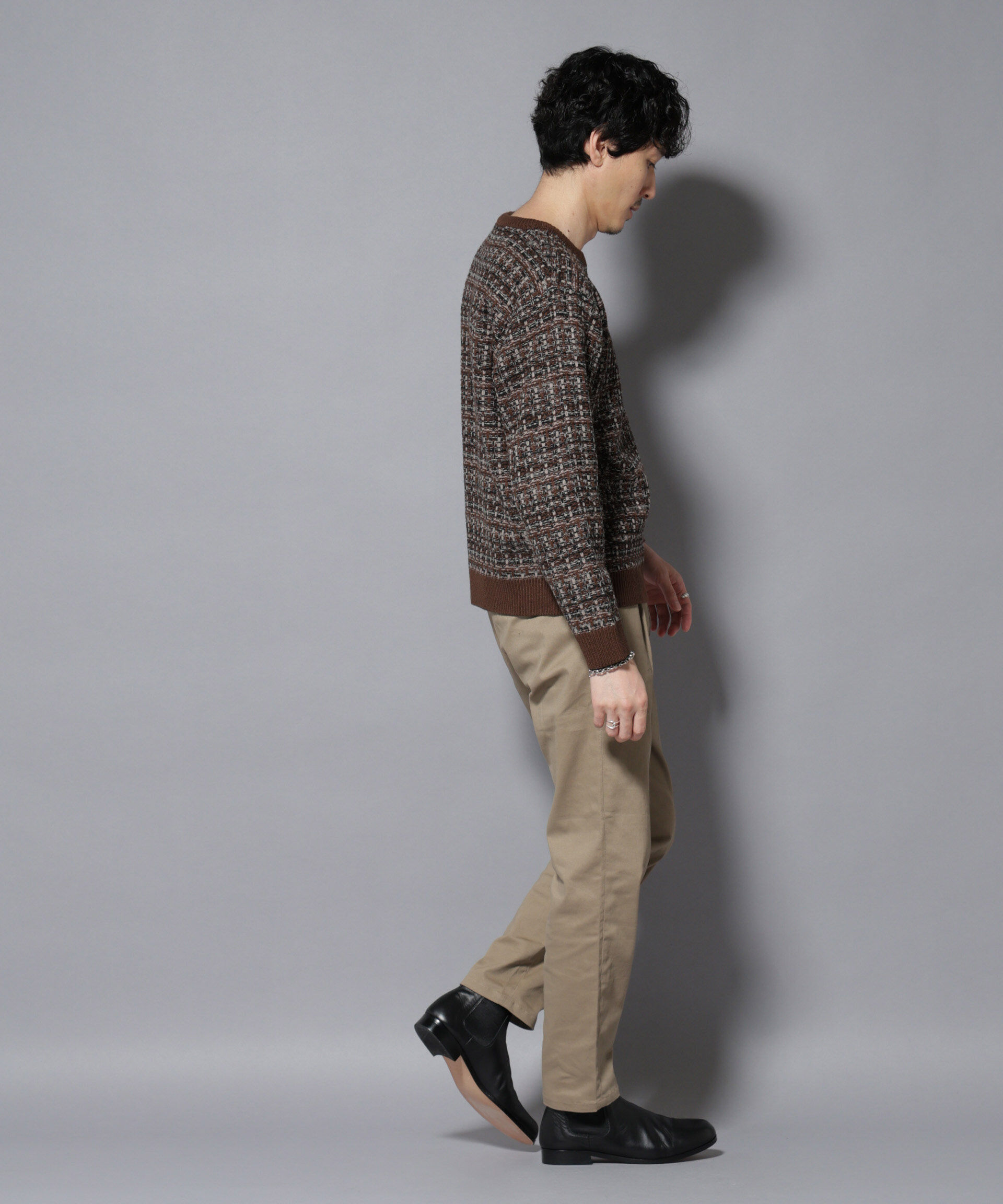 nano･universe「ツイードジャガードニット」|ニット・セーター|