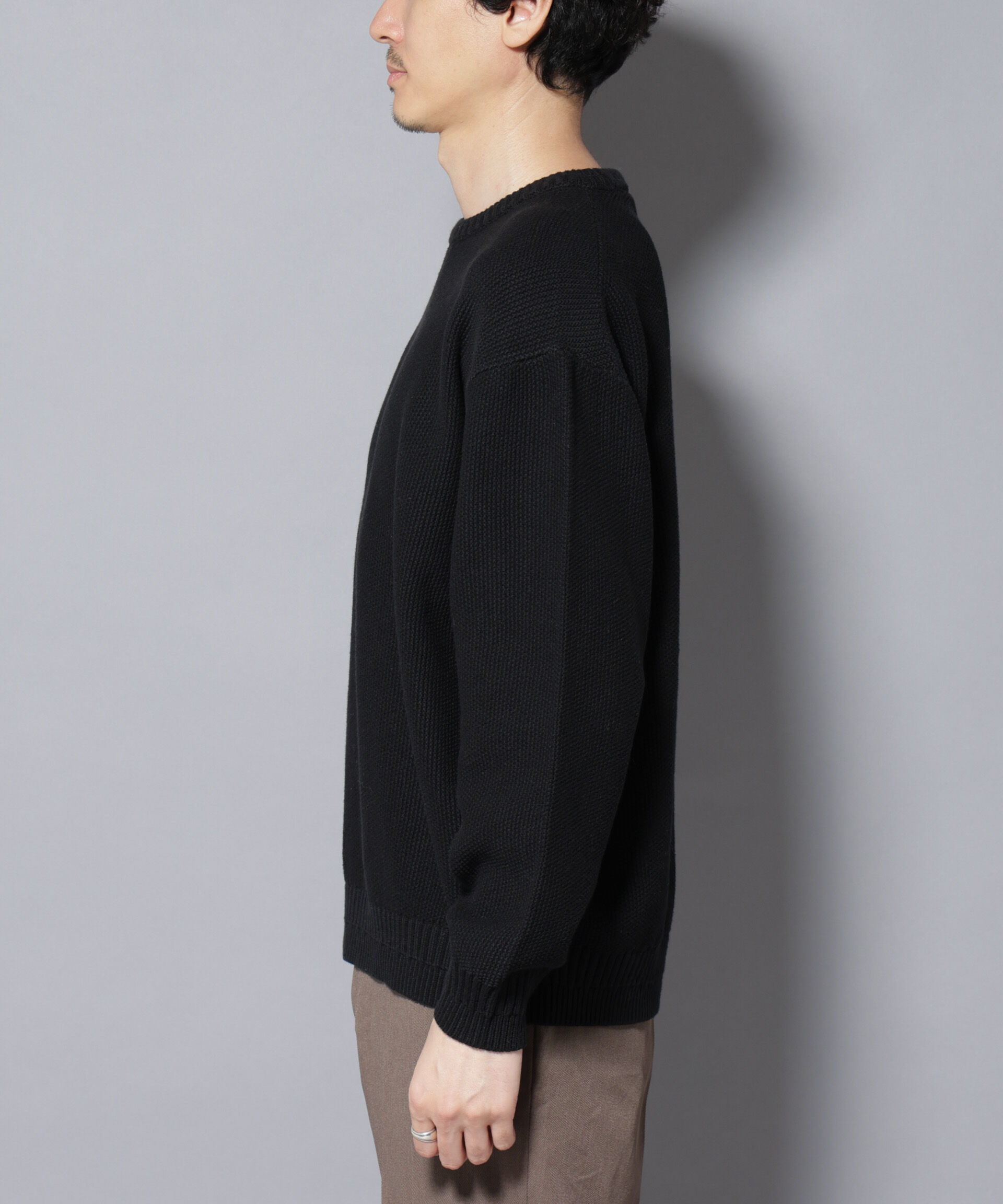 nano･universe「コットンMIXバルキーカノコクルーネックニット」|ニット・セーター|