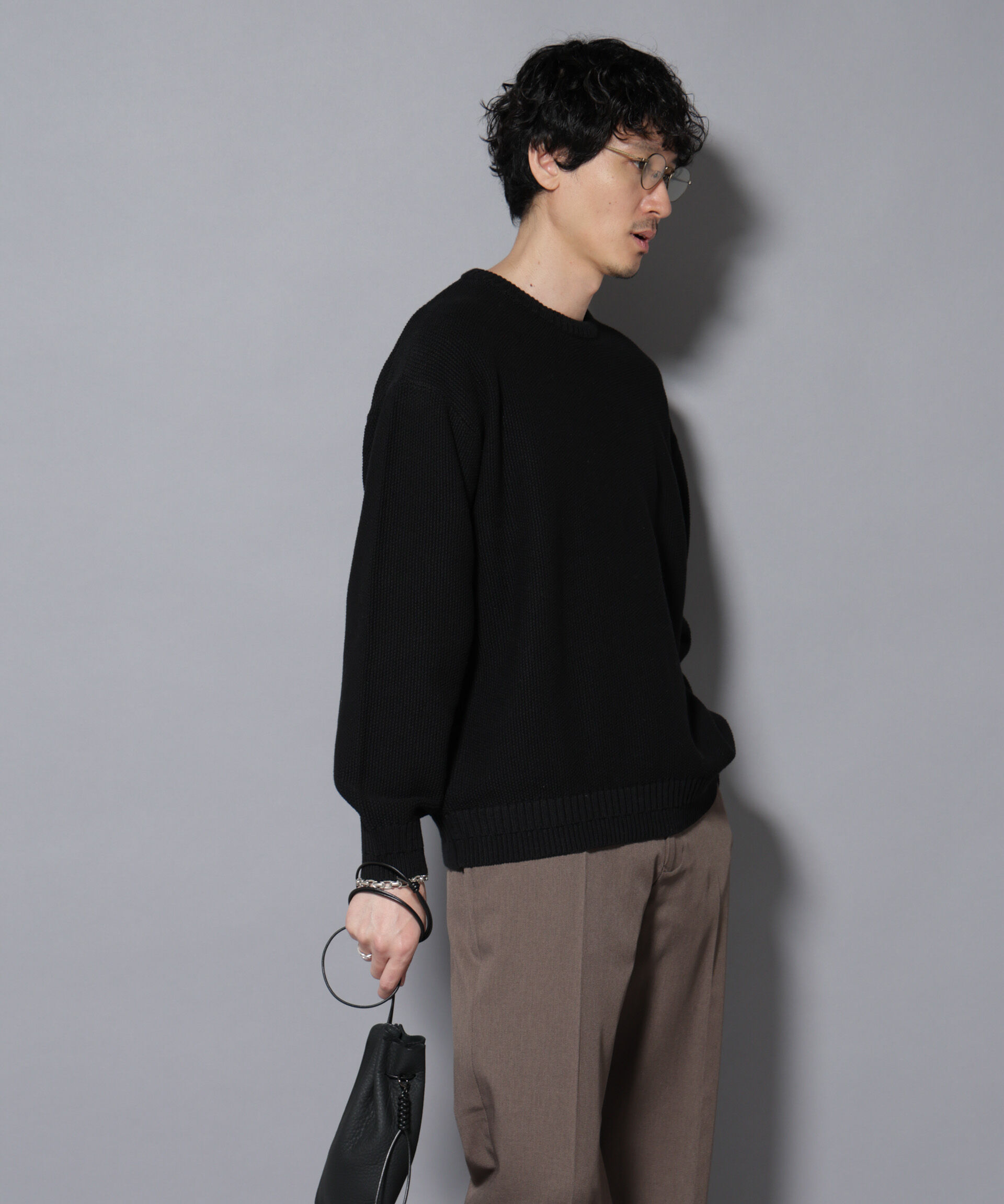 nano･universe「コットンMIXバルキーカノコクルーネックニット」|ニット・セーター|