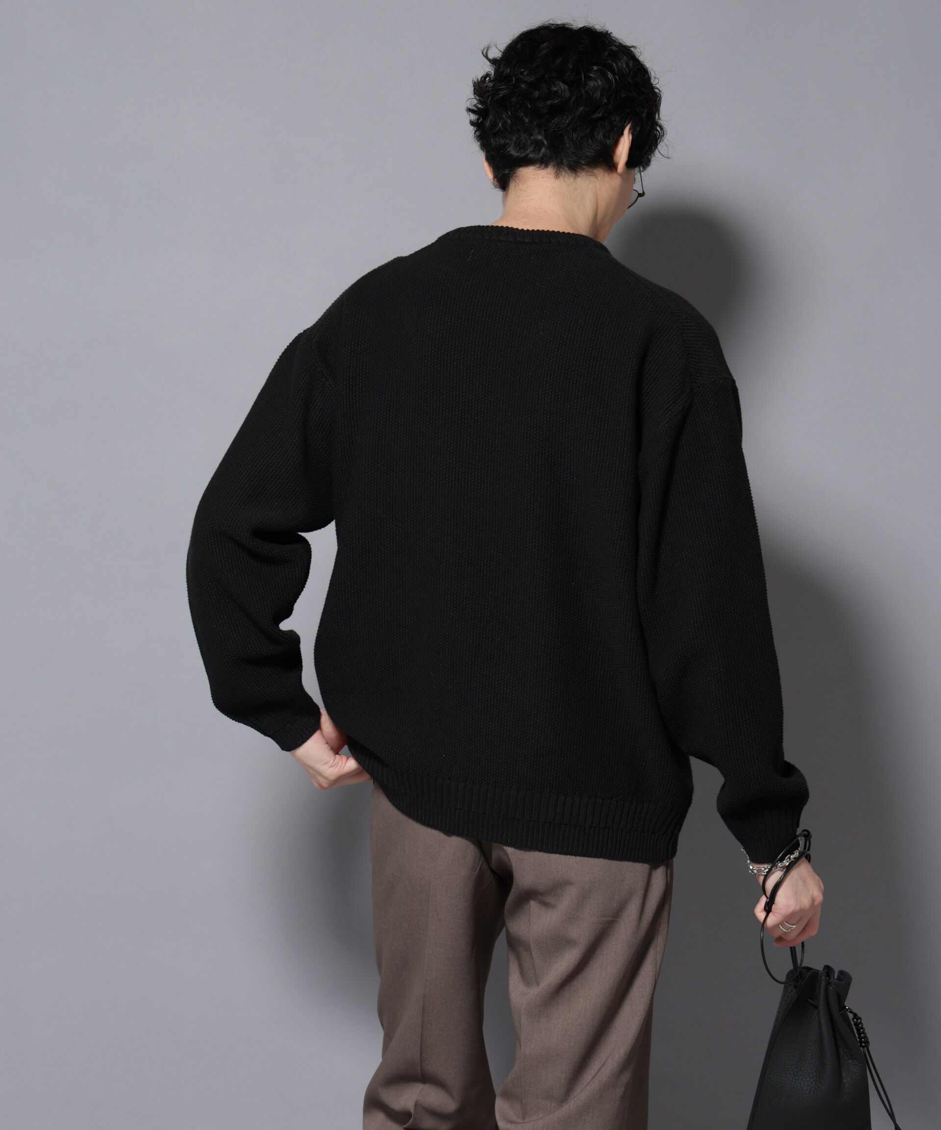 nano･universe「コットンMIXバルキーカノコクルーネックニット」|ニット・セーター|