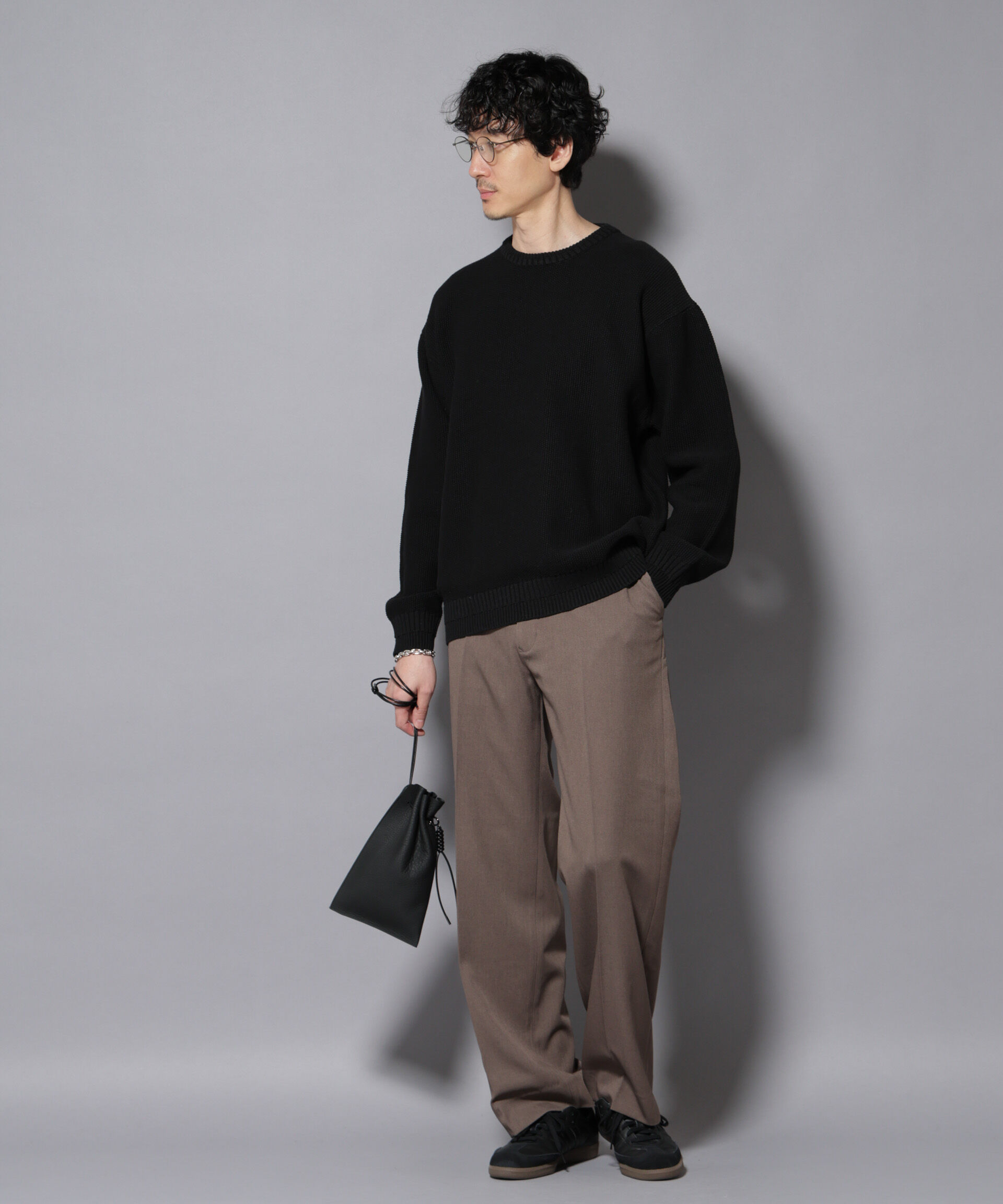 nano･universe「コットンMIXバルキーカノコクルーネックニット」|ニット・セーター|