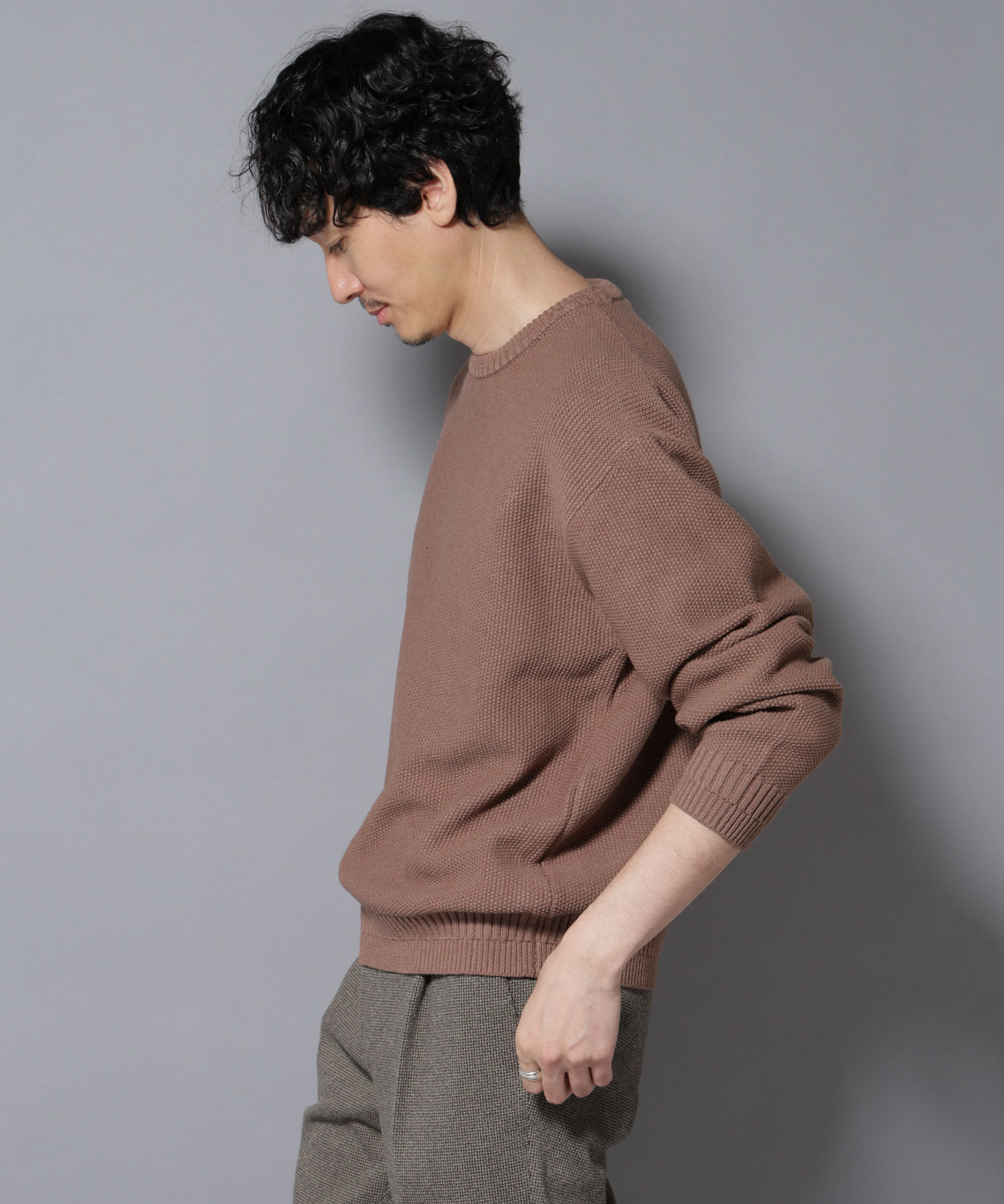 nano･universe「コットンMIXバルキーカノコクルーネックニット」|ニット・セーター|