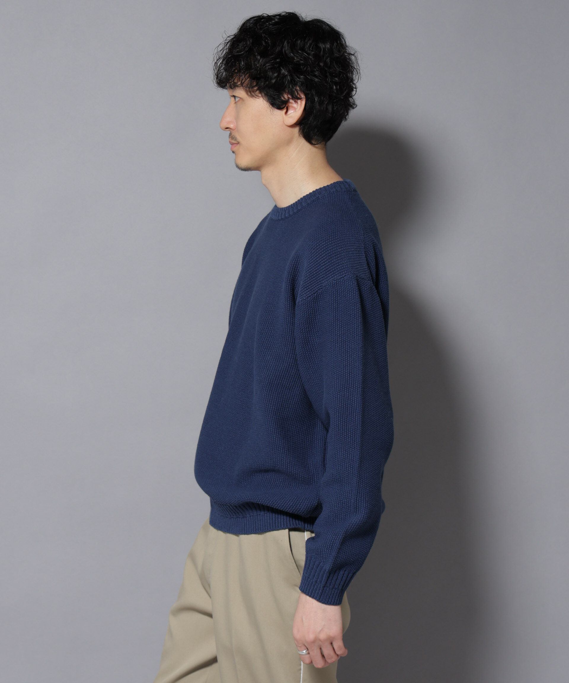 nano･universe「コットンMIXバルキーカノコクルーネックニット」|ニット・セーター|