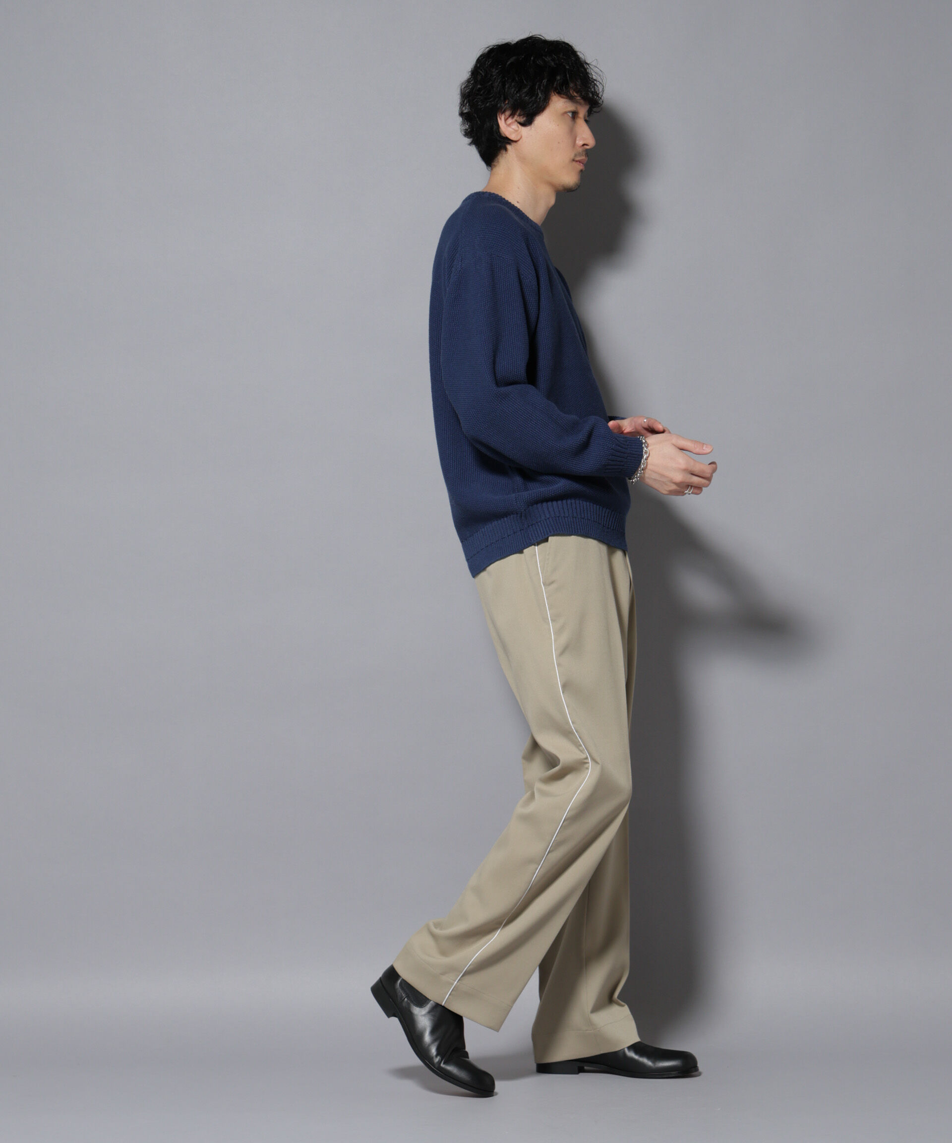 nano･universe「コットンMIXバルキーカノコクルーネックニット」|ニット・セーター|