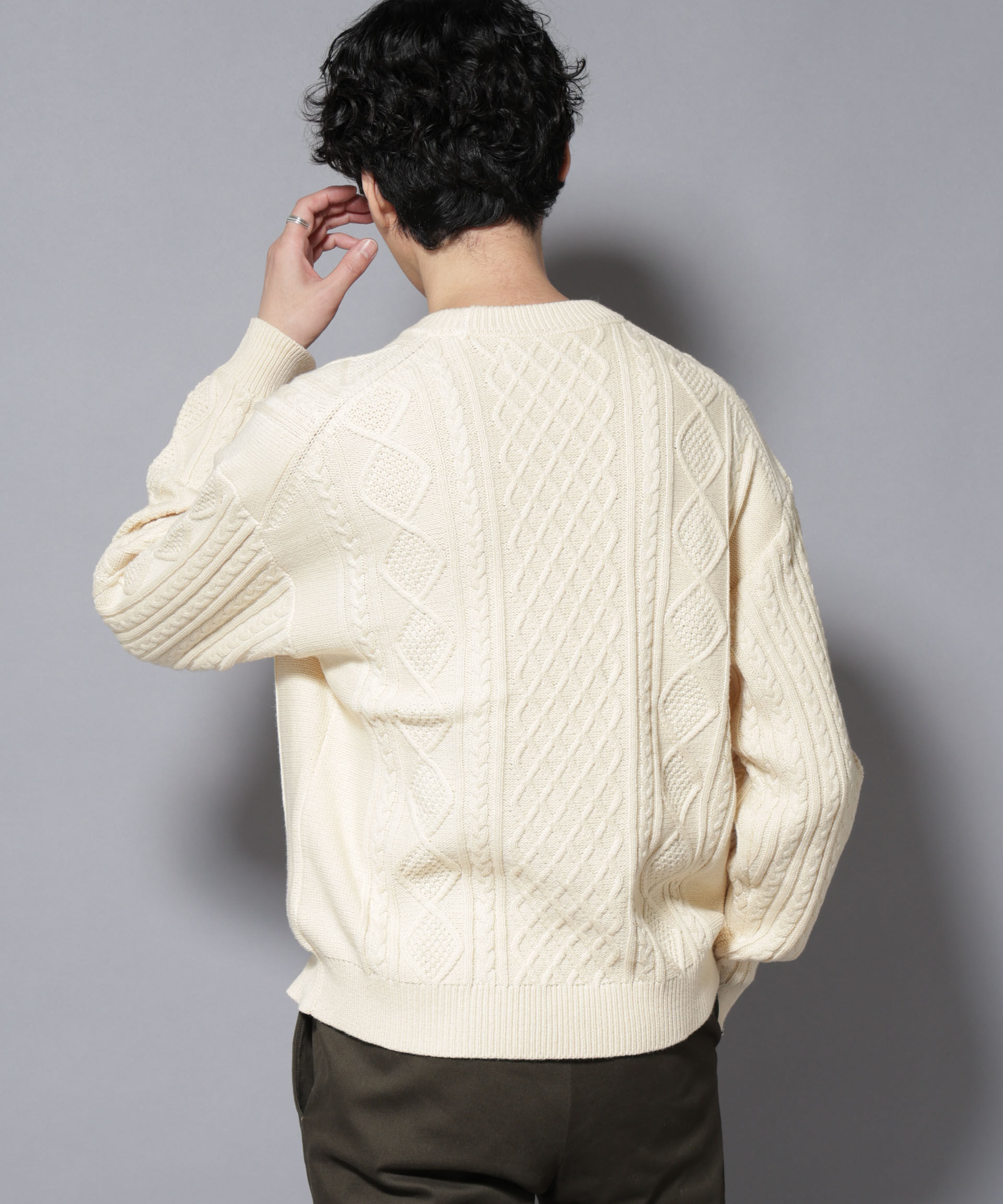 nano･universe「コットンMIXバルキーケーブルニット」|ニット・セーター|