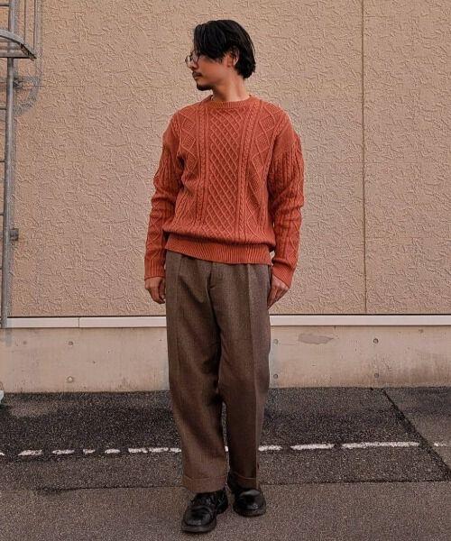 nano･universe「コットンMIXバルキーケーブルニット」|ニット・セーター|