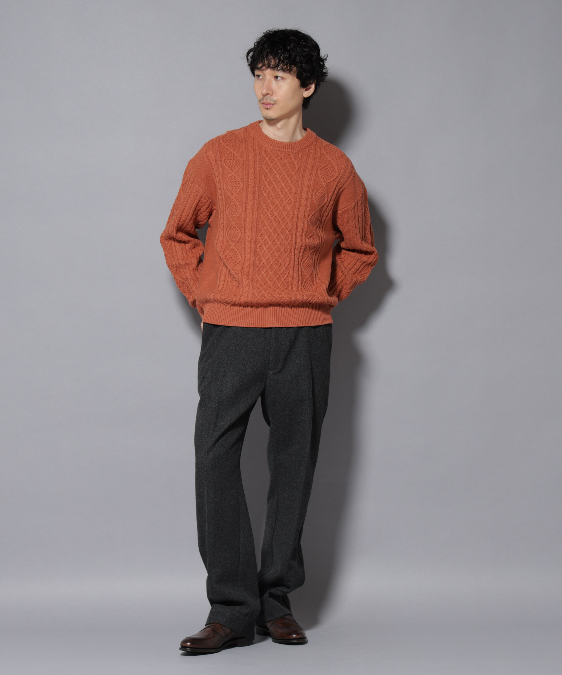 nano･universe「コットンMIXバルキーケーブルニット」|ニット・セーター|