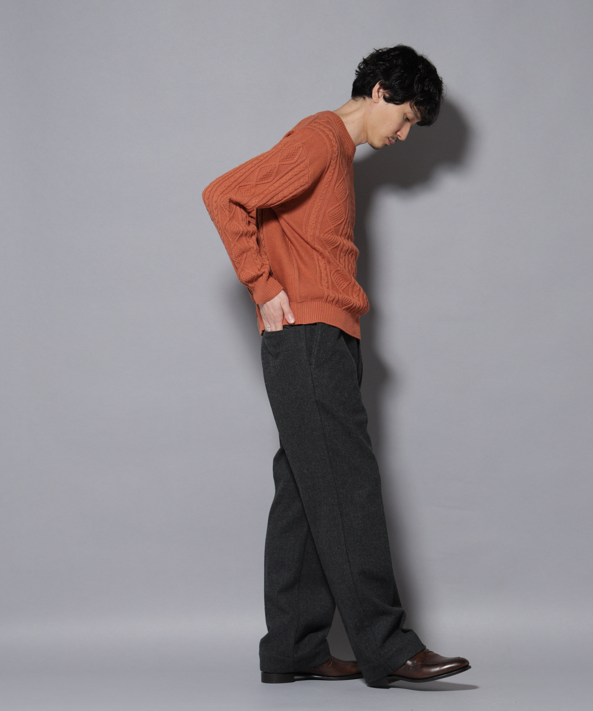 nano･universe「コットンMIXバルキーケーブルニット」|ニット・セーター|