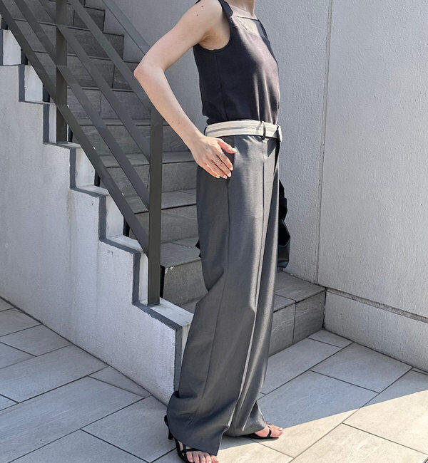  「 シアー切り替えスクエアタンクトップ」|Tシャツ・カットソー|