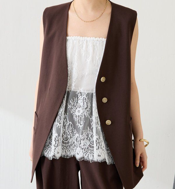  「【PAPILLONNER/パピヨネ】レースレイヤードミニスカート」|その他|