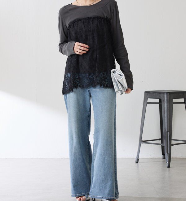  「【PAPILLONNER/パピヨネ】レースレイヤードミニスカート」|その他|