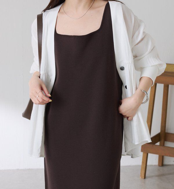  「【前後２通り/２サイズ展開】ミラノリブニットワンピース」|ワンピース|ブラウン