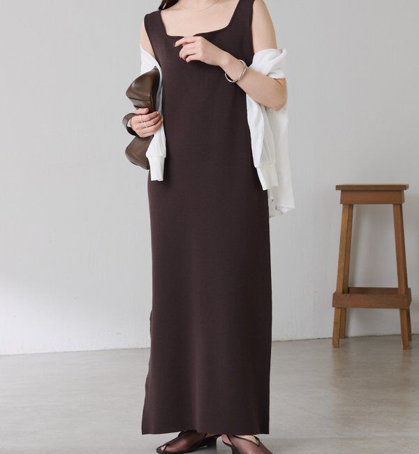  「【前後２通り/２サイズ展開】ミラノリブニットワンピース」|ワンピース|