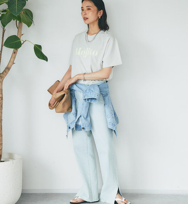  「【全骨格美脚見え！】slit DENIM」|デニム|