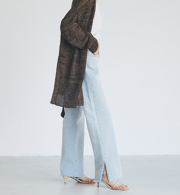  「【全骨格美脚見え！】slit DENIM」|デニム|