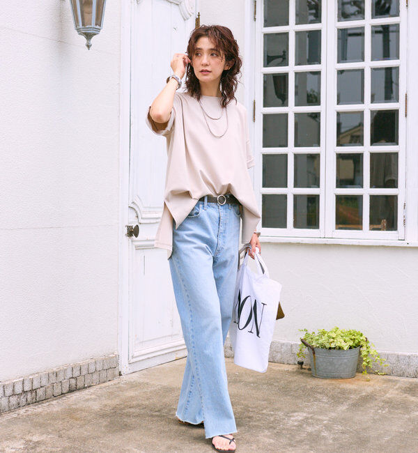  「【全骨格美脚見え！】slit DENIM」|デニム|