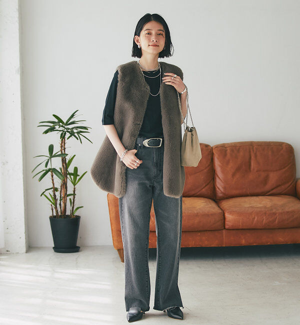  「【全骨格美脚見え！】slit DENIM」|デニム|