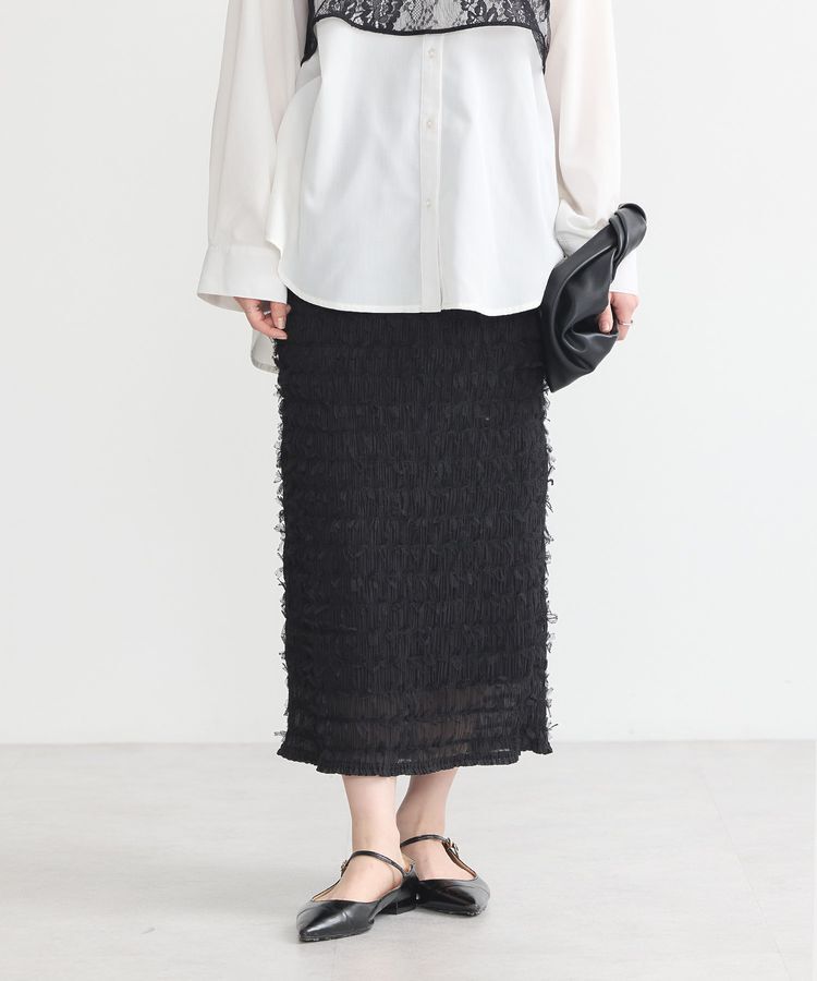 earth music&ecology「フェザーナロースカート」|タイト|