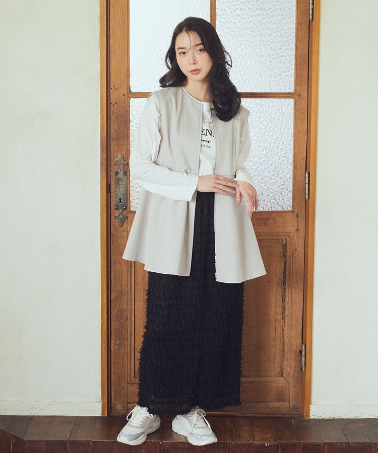 earth music&ecology「フェザーナロースカート」|タイト|