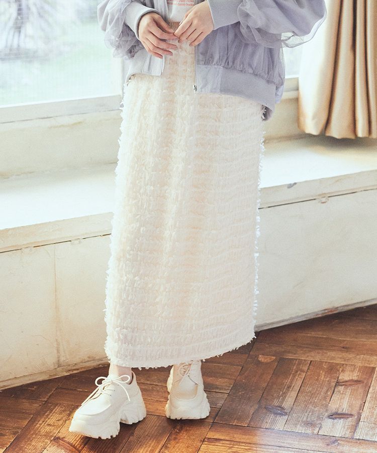 earth music&ecology「フェザーナロースカート」|タイト|