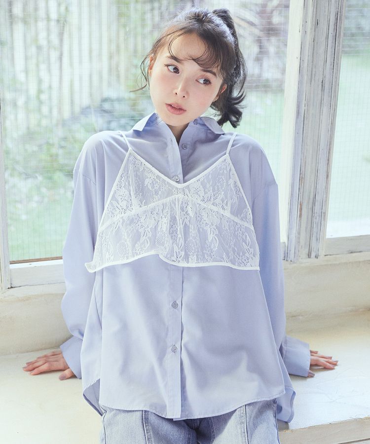 earth music&ecology「SET2点レースビスチェ＋シャツ」|シャツ・ブラウス|