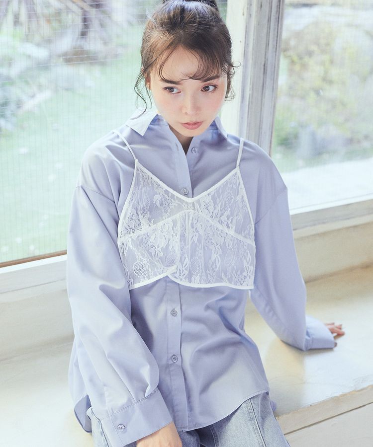 earth music&ecology「SET2点レースビスチェ＋シャツ」|シャツ・ブラウス|