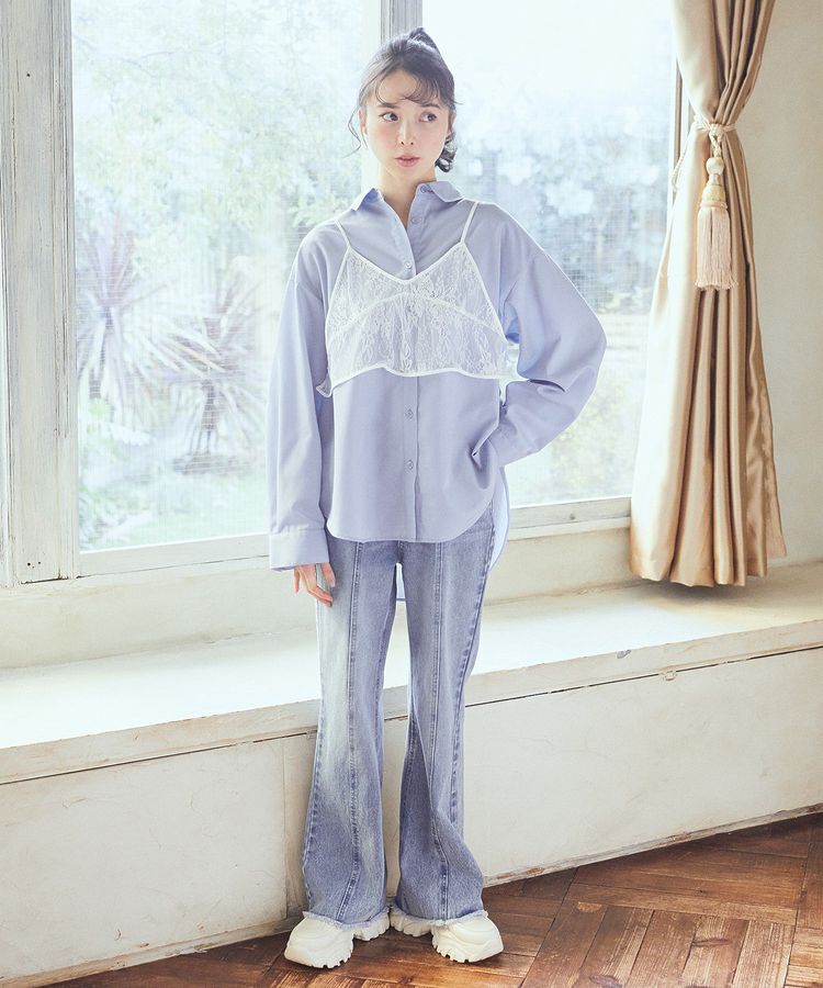 earth music&ecology「SET2点レースビスチェ＋シャツ」|シャツ・ブラウス|
