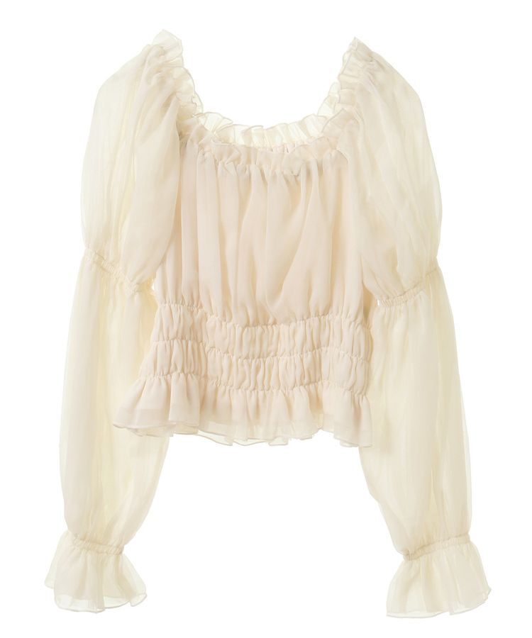 earth music&ecology「スクエアネックシャーリングショートブラウス」|シャツ・ブラウス|